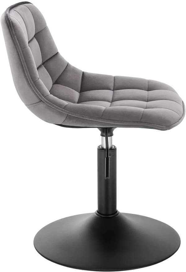 Set med 2 svängbara barstolar i sammet | Mörkgrå | 35x42,5x60,5-72 cm