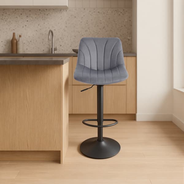 Set med 2 barstolar, justerbara kökspallar | Grå | 43x46,5x88-108 cm