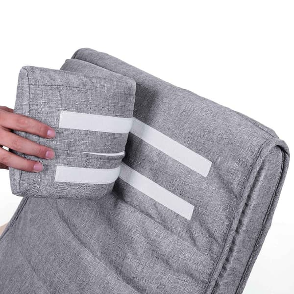 Gungstol - ergonomisk - björkträ - linnelook - grå - 67 x 115 x 91 cm