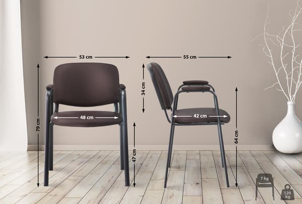 Konferensstol Artificial Leather - Stack Chair - Space -sparing och bekväm | Färg: Brun