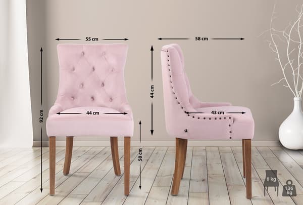 Uppsättning av 4 sammet matstolar - Kökstolar - Elegant design
