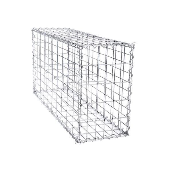 Stengabion - rektangulär gabionkorg - stödmur - silver - 100 x 50 x 30 cm