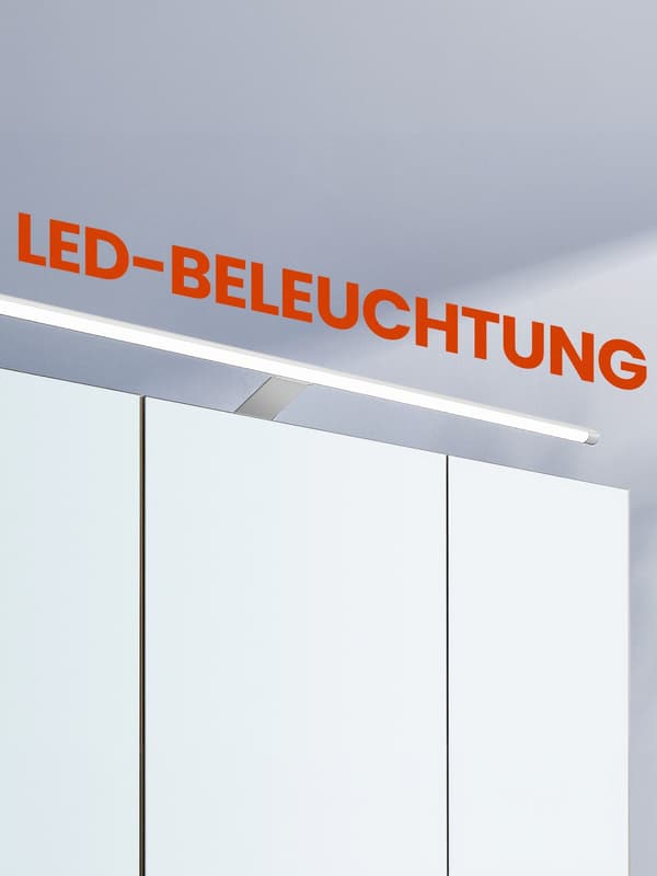 Badrumsskåp med LED-belysning | Vitt-guld | 70x14,6x70 cm