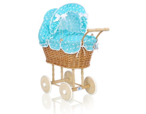 Natural Thatched Doll -Tuck - Handmade Poppenbuggy - Robust Beechhouten Base