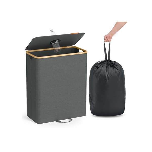 Avfallsbehållare för flasksamlare 135 l Grå/Brun - 52,5 x 38,5 x 70,5 cm