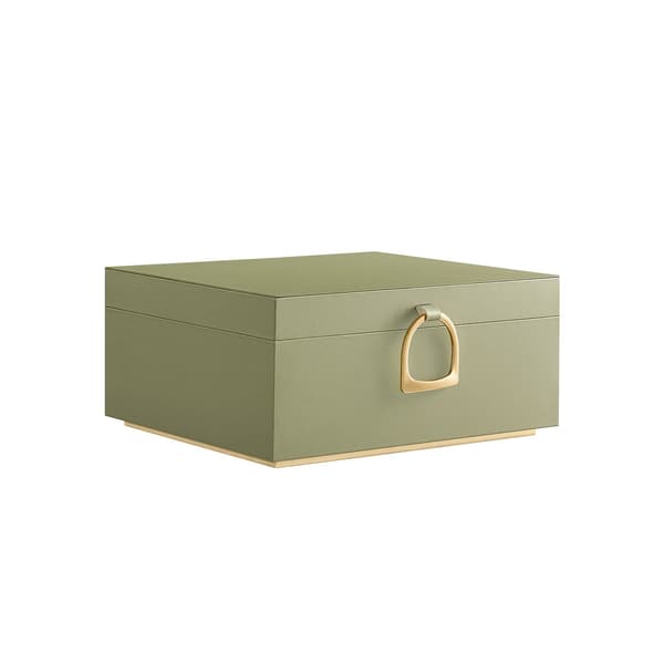 Smyckeskrin laurelgrön - organisatör - MDF - sammetsfoder - 20,5 x 24 x 11 cm