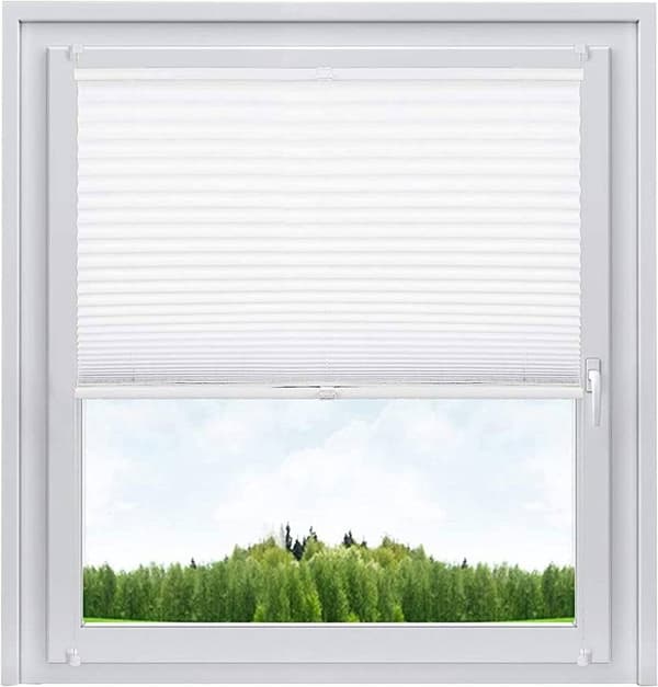 Plisségordijn Klemmfix i krossad look | Vit | 90x130 cm
