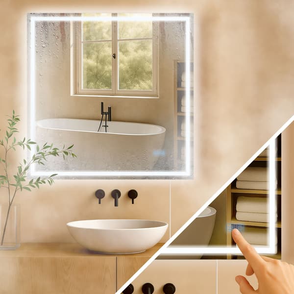LED -badrumsspegel - Wall Mirror - Anti -Condens Function & Dimble Lighting