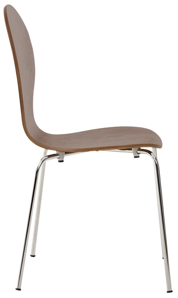 4x Ergonomic Stacking Chair - Besökstol - Space -Saving Design | Färg: Valnöt