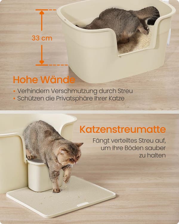 Kattsandset - kattlåda - kattbadrum - lätt - 64 x 76 x 33 cm