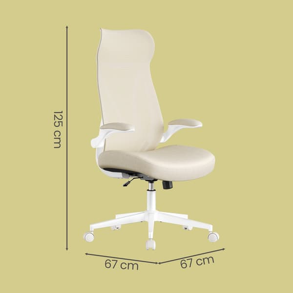 Ergonomisk kontorsstol | Beige | 67x67x125 cm