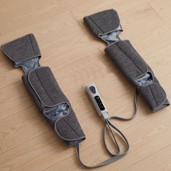 Benmassager med värme och kompression | Färg: Grå | Mått: 77x96x12 cm
