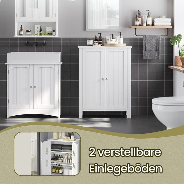 Badrumsskåp stående vit MDF 60 x 80 x 30 cm