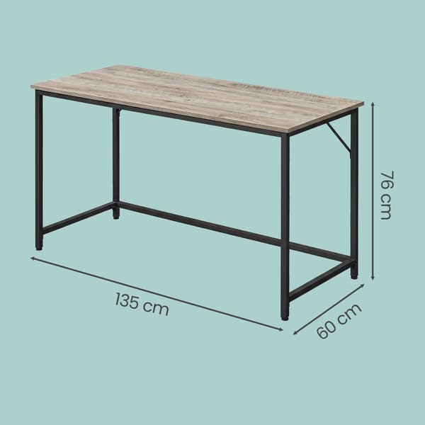 Hemmakontor, stabilt datorbord, enkel montering | Greige-svart | 135x60x75 cm