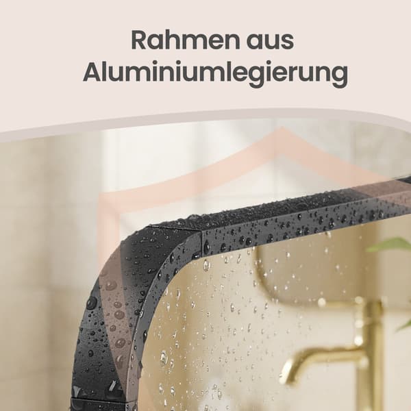 Rektangulär väggspegel med aluminiumram | Svart | 30x1,3x40 cm