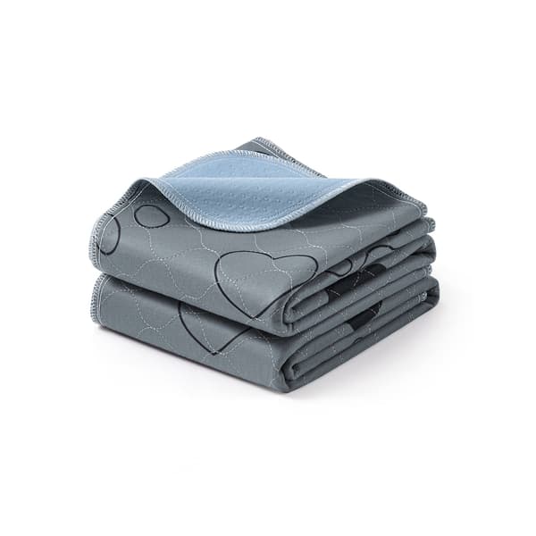 Vattentät grå valpträningsmatta 91 x 86 cm – polyester, TPU, halkfri, set om 2