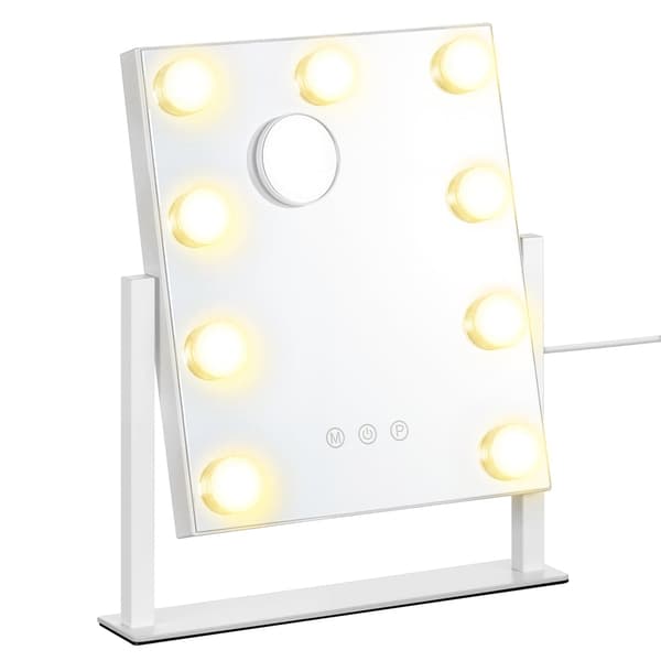Sminkspegel med LED-belysning och touchkontroll | Vit | 30,5x6,5x36 cm