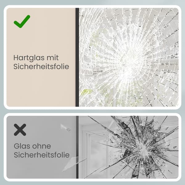 Rektangulär badrumsspegel med aluminiumram och säkerhetsfilm | Bläcksvart | 91x61 cm