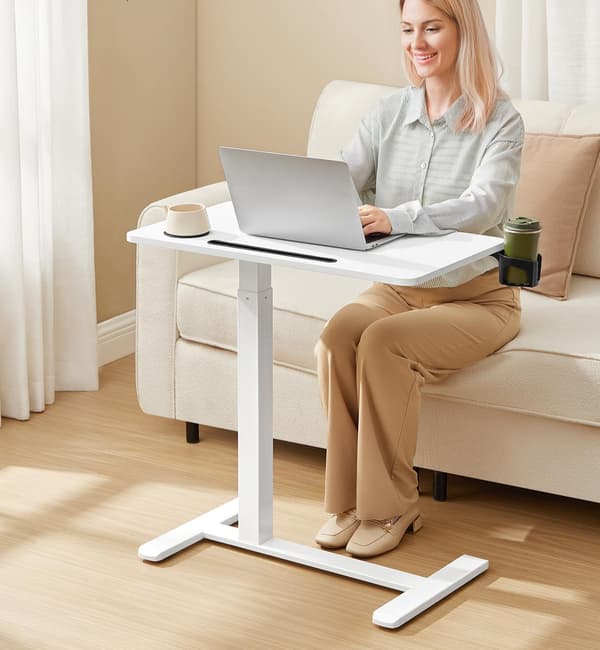 Justerbart mobilt sidobord - mobilt skrivbord - 70x40x(65-102)cm