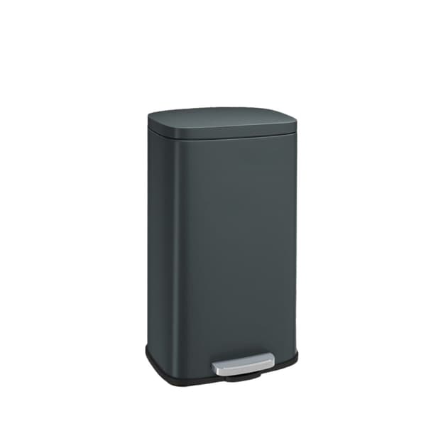 Pedalkorg grå - stålsoptunna - PP innerkärl - 34,8 x 29,7 x 63,3 cm