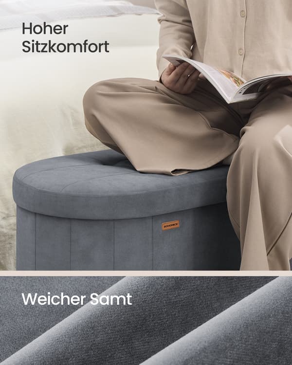 Soffa med förvaringsutrymme och bekväm sits | Schiefergray