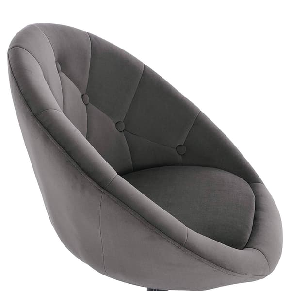 Justerbar barstol med armstöd, sammet | Mörkgrå | 46x44x81-93 cm