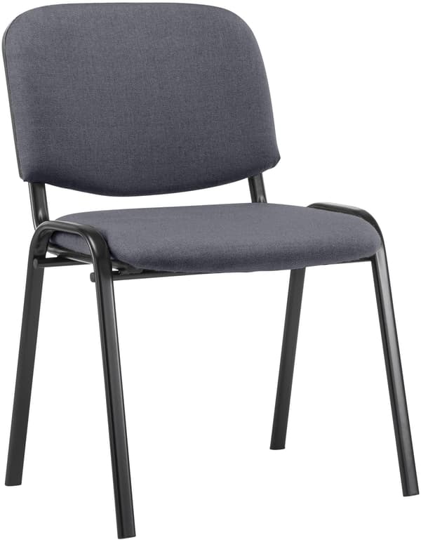 Stackstol - Konferensstol - Bekväm säte - Hållbart tyg - Black Metal Frame | Färg: Grå