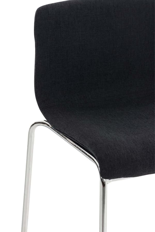 Barstol Modern stil - Pall - Stackbar, ergonomisk komfort | Färg: Svart | Basfärg: krom