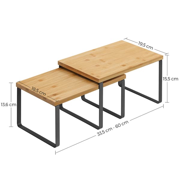 2-delat kryddställ set - bambu och metall - 29,7 x 19,5 x 15,5 cm