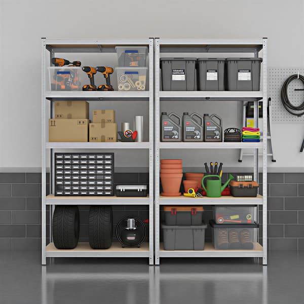 Kraftig lagerställ 2-delat set | Silver | 100x50x200 cm