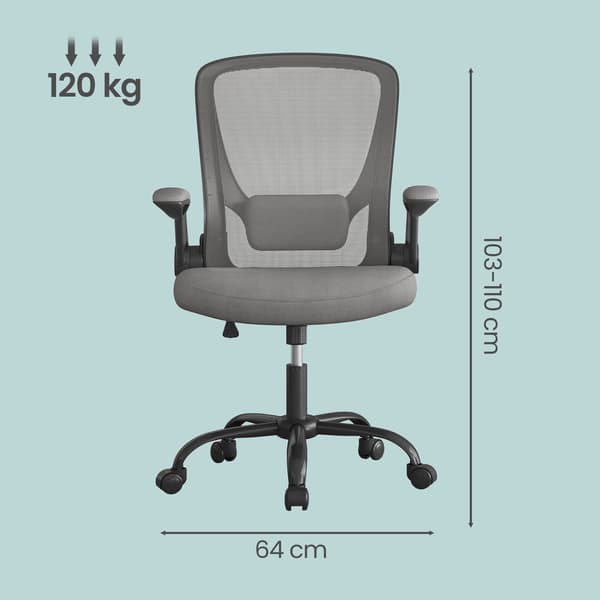 Ergonomisk kontorsstol med gungfunktion och mesh | Grå | 60x64x103-110 cm
