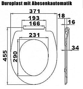 Duroplast toalettsits med soft close och blommönster Vit