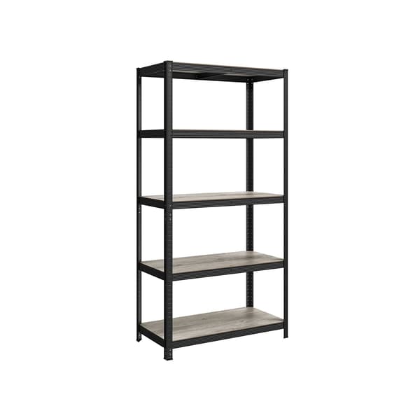 Justerbart förvaringsställ - stål- och MDF-ställ - 50x100x200 cm - greige svart