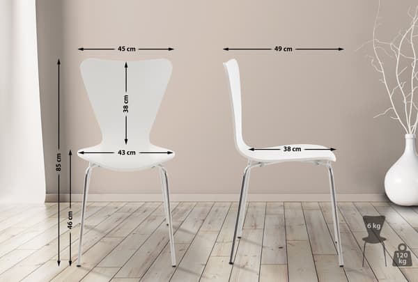 Stackstol - Multifunktionell - Space -Saving Design, Perfekt för evenemang och konferenser Färg: Vit