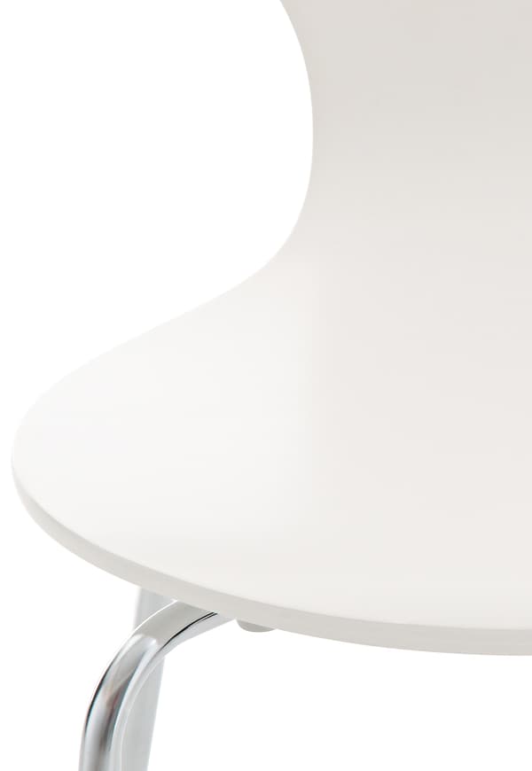 4x Ergonomic Stacking Chair - Besökstol - Space -Saving Design | Färg: Vit