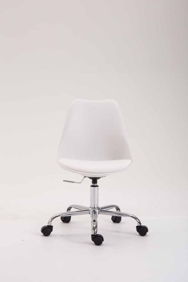 Kontorstol Artificial Leather - Ergonomisk sitthöjd - Modern plastdesign | Färg: Vit