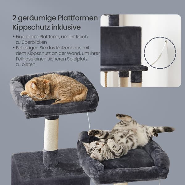 Kattträdskrapstolpe klättertorn, stall, 55 x 45 x 143 cm