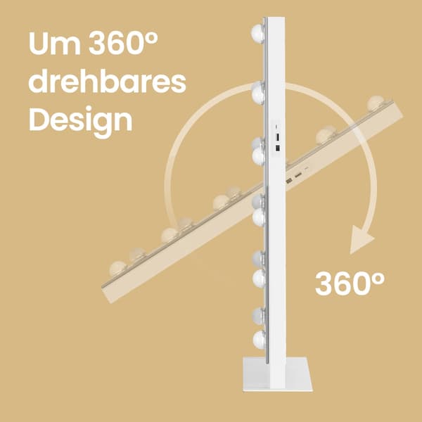 Sminkspegel med LED-belysning, touchfunktion | Vit | 90x12x65 cm