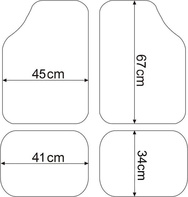 4-delad universell bilgolvmatta set | Svart