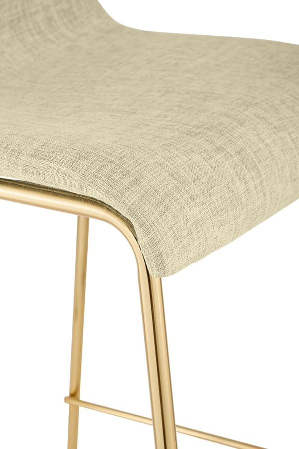 Set med 2 barstolar Hover - tygsits | Färg: Kräm | Mått: 43x48x100 cm
