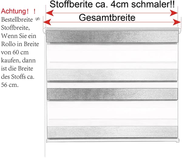 Dubbel rullgardin Klemmfix | Vit Grå Antracit | 100x150 cm