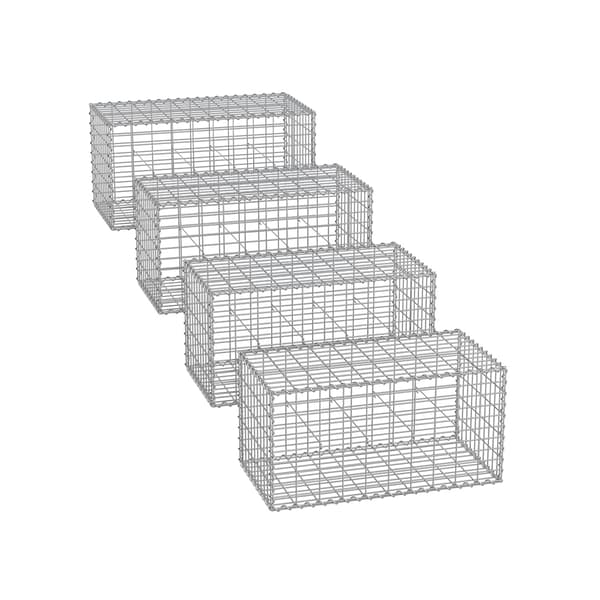 Galvaniserad stålgabion - nät - spiralstänger - 100 x 50 x 50 cm