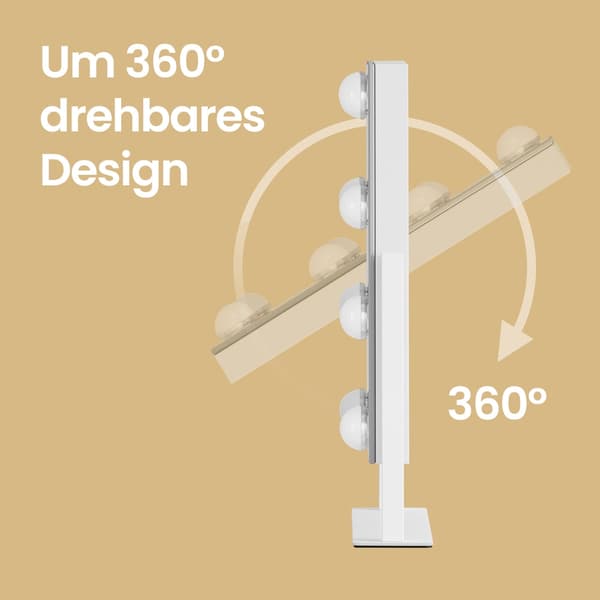 Sminkspegel med LED-belysning och touchkontroll | Vit | 30,5x6,5x36 cm