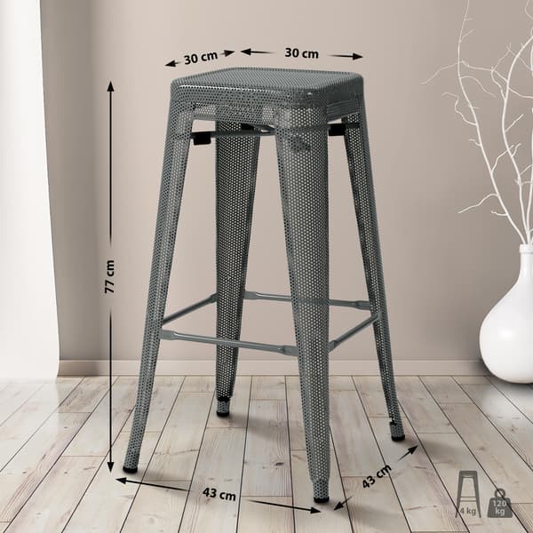 Barstol - Industriell pall - Stackbar och underhåll - vänlig design | Färg: Grå
