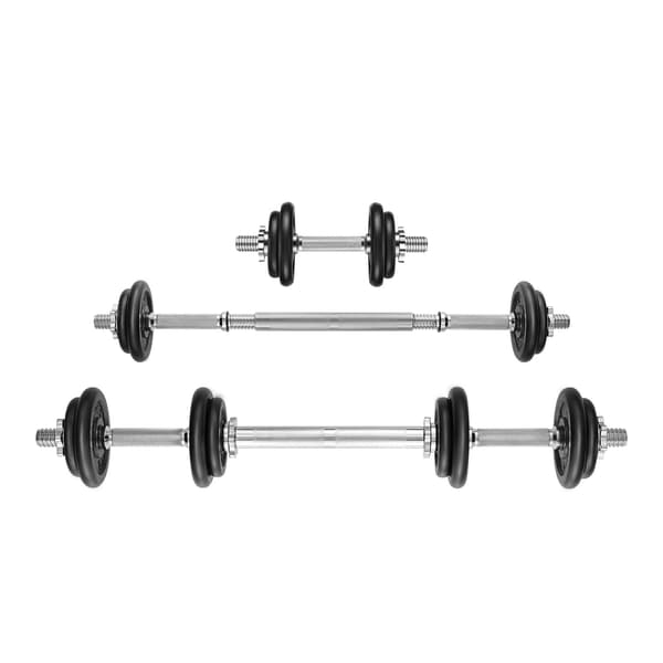 Ställbart hantelset 2 x 10 kg av gjutjärn | Svart
