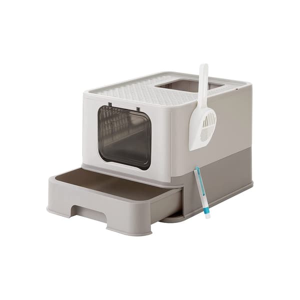 Kattlåda med lock och låda – PP/PC – 42,5 x 54,3 x 37,8 cm