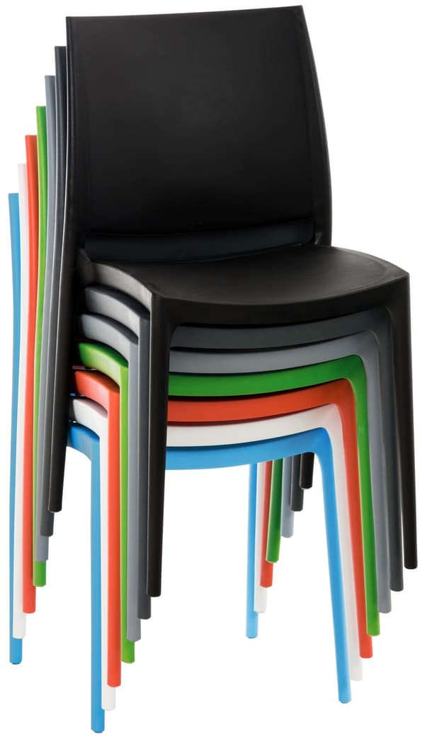 Modern uteplatsstol, trädgårdsstol, UV -resistent plast - Stapelbar design