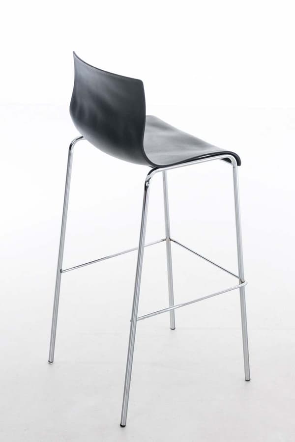 Modern Barstol - Chic Design - Bekväm ergonomisk sätesfärg: Grå | Basfärg: krom