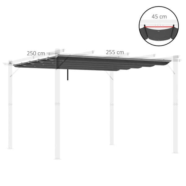 Pergola ersättningsduk 3 x 3 m - Mörkgrå | Färg: Mörkgrå