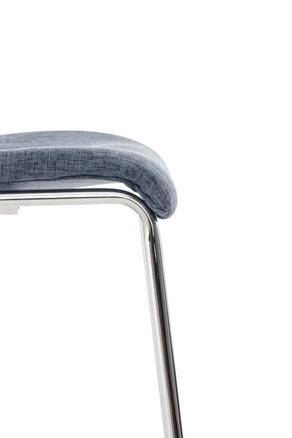 Barstol Modern stil - Pall - Stackbar, ergonomisk komfort | Färg: blå | Basfärg: krom